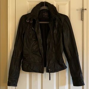 All Saints black Belvedere leather moto jacket